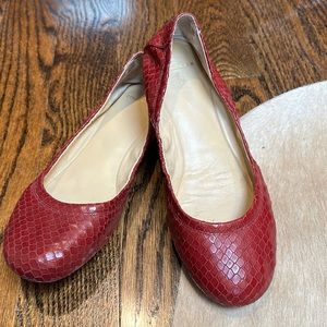 Cole Haan - red snakeskin ballet slippers